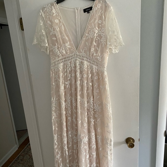 White lace floral maxi dress size XL - Picture 1 of 3
